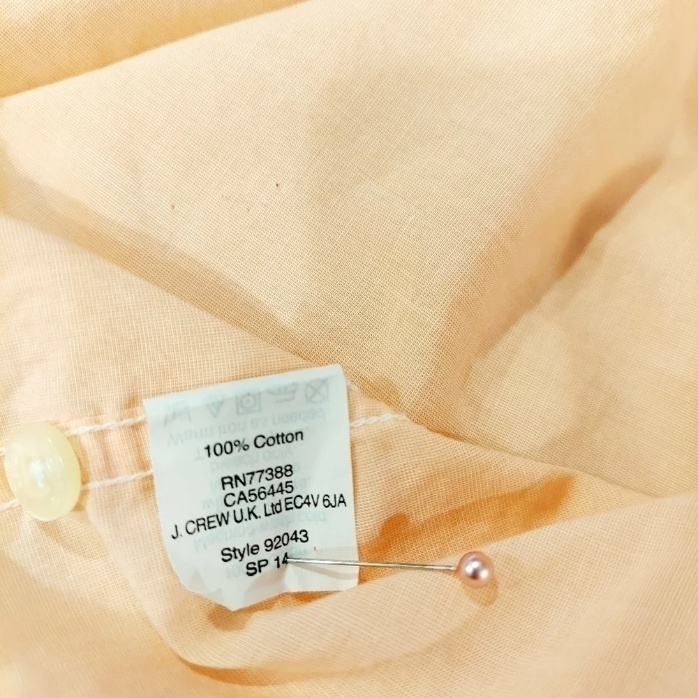 J. Crew Oxford shirt Large Peach Button Down EUCJ.